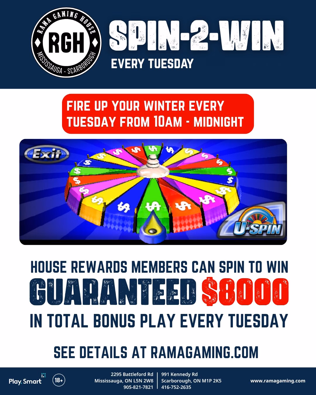 spin to win every tuesday at Rama Gaming House