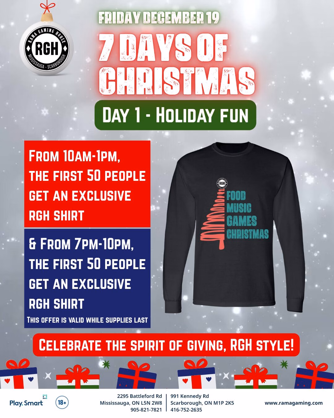 seven days of Christmas at Rama Gaming House Day 1