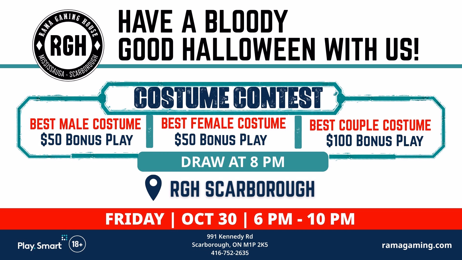 RGHBloodyHalloweenConstume-16x9-SCARB spin to win every tuesday at Rama Gaming House
