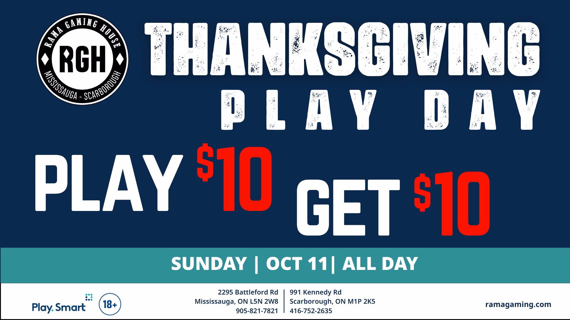 RGHThanksgiving-16x9 spin to win every tuesday at Rama Gaming House