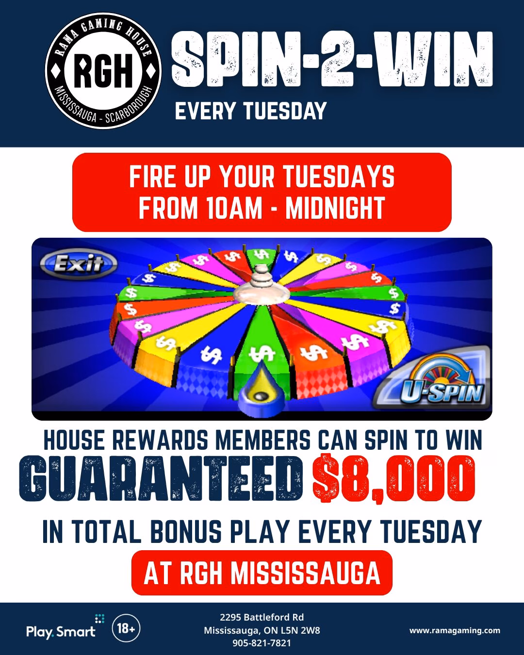 spin to win every tuesday at Rama Gaming House
