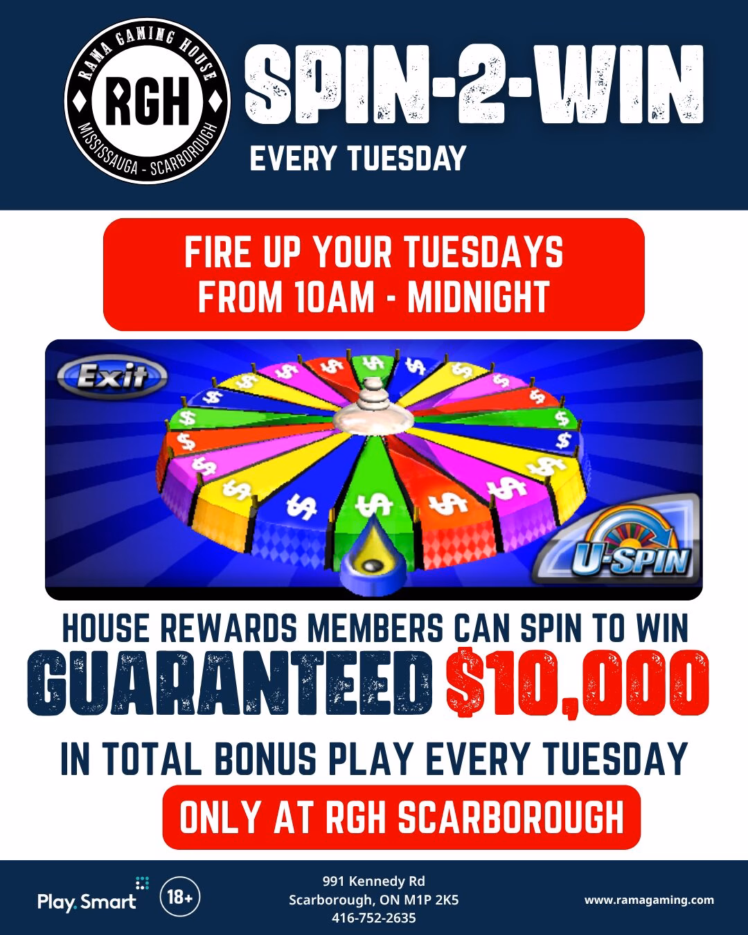 spin to win every tuesday at Rama Gaming House